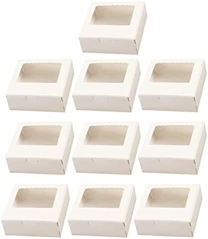 VALİCLUD Aperatif kutu konteyner Fincan Kek Kutusu 10 adet Pasta Kutusu Kağıt Ekmek Kutusu için Ekran Penceresi ile Mini Kek Cupcake