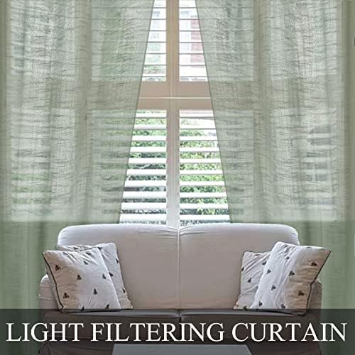 Fcosıe keten dokulu ışık filtreleme perdeleri ekstra geniş 100 inç Grommet üst perdelik ışık perde pencere paneli perdeler kreş kız