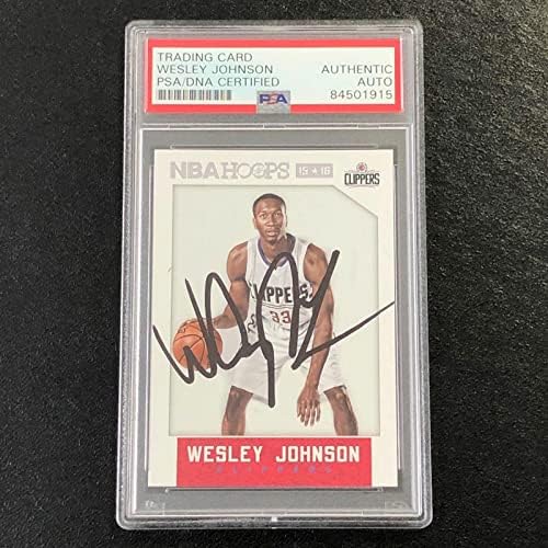 2015-16 NBA Çemberleri 233 Wesley Johnson İmzalı Kart İmzalı PSA Slabbed Clippe - Basketbol Slabbed İmzalı Kartlar