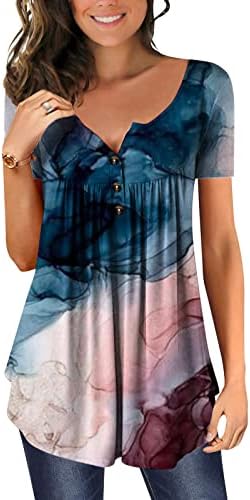 Kısa Kollu Elbise Moda V Boyun Grafik Gevşek Fit Brunch Bluz Gömlek Kadınlar için pamuklu bluz Yaz Sonbahar Kadın VC VC