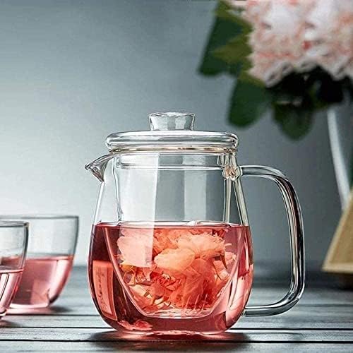 Modern Çaydanlıklar Su Isıtıcısı Çaydanlık Çıkarılabilir Süzgeçli Şeffaf Cam Çay Demliği, Gevşek Yapraklı Çay ve Çiçek Açan Çay için
