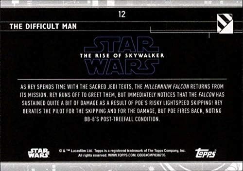 2020 Topps Yıldız Savaşları Yükselişi Skywalker Serisi 2 12 Zor Adam REY POE Ticaret Kartı