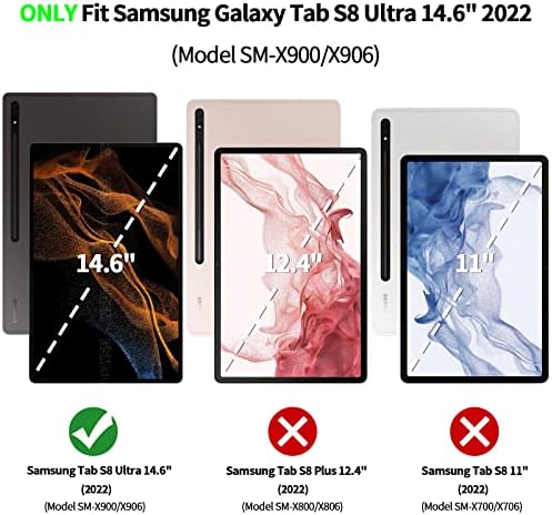 samsung Galaxy Tab için S8 Ultra Kılıf 14.6 2022,PU deri kartlık Yuvaları Koruyucu Darbeye Dayanıklı Galaxy Tab için S8 Ultra Kickstand