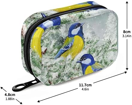 Kış Noel Baştankara Kuşlar Hap Durumda Çantası hap saklama kutusu fermuarlı Taşınabilir Vitamin Takviyeleri İlaç Çantası İş Kamp Spor