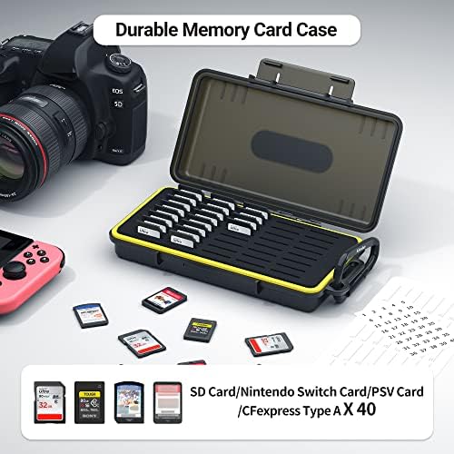 40 Yuvaları Dayanıklı Hafıza Kartı muhafazası Tutucu Organizatör Kaleci Suya Dayanıklı Koruyucu SD SDHC SDXC Cfexpress Tip A Kamera
