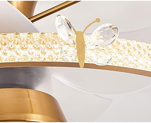 IBalody Yaratıcı Altın ışıklı tavan fanı Fanlı Kademesiz kısılabilir LED tavan lambası Kapalı Düşük Profilli Tavan ışıkları Fan Aydınlatması