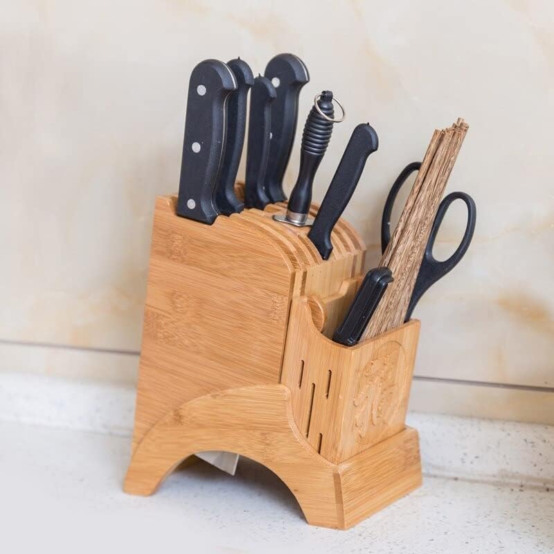 Bıçak bloğu Mutfak, Ahşap Mutfak Bıçağı Tutucu Bambu Makas Çubuklarını Gadget Depolama Rafı bıçak bloğu Standı Organizatör Aksesuarları