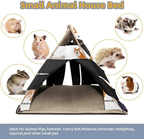 Küçük Kobay Hamster Kirpi Tavşan Hideout Yuva Aksesuarları, Safkan Köpekler Simge seti Desen Kafesleri Yatak Küçük Hayvan Evi