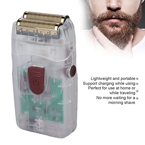 Erkek Elektrikli Tıraş Makinesi Çift Kafa Pistonlu Elektrikli Tıraş Makinesi USB Şarj Su Geçirmez Şeffaf Kabuk Jilet