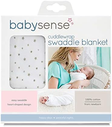 Baby Sense Cuddlewrap Kundak Battaniyesi / Ödüllü Bebek Battaniyesi / Esnek ve Güvenli Pamuk Artı Uyku, Vücut Isısı, Beslenme, Sakinleştirici