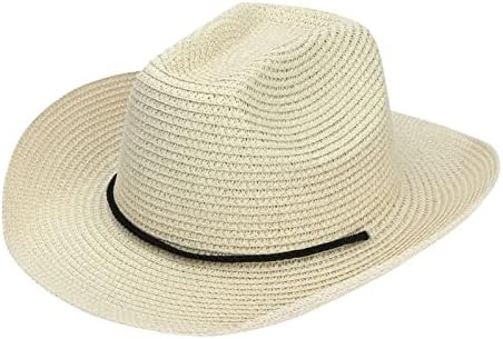 Erkek Yaz Vintage Batı kovboy şapkası Katı İpli Güneş Koruyucu Plaj Örgü Şapka Nokta Şapka
