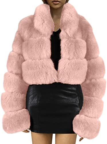Kadın Kış Ceket Ceket Ceketler Uzun Kollu Rahat Kısa Sıcak Faux Peluş Palto Kadın Ceket Kış
