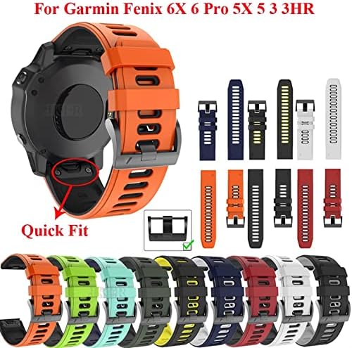 OTGKF 22 26MM Hızlı fit Watchband Kayışı Garmin Fenix 6X Pro İzle Silikon Kolaylık Bilek Bandı Fenix 6 Pro saat kayışı