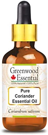 Greenwood Uçucu Saf Kişniş uçucu yağ (Coriandrum sativum) cam Damlalıklı Premium Terapötik Sınıf Saç, Cilt ve Aromaterapi 5ml (0.16