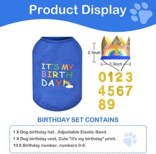 Köpek Doğum Günü Partisi Malzemeleri-Köpek 1. Doğum Günü Çocuğu-Köpek Kedi doğum günü şapkası-Köpek Doğum Günü Gömleği-Erkek Köpek