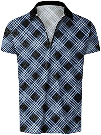 Erkek Yaz Eşofman Setleri Gevşek Fit Kısa Kollu Polo Eşofman Erkekler için Renk Bloğu Çeyrek Zip Moda golf gömlekleri Takım Elbise