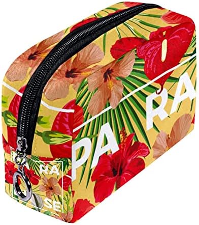 TBOUOBT Hediyeler Erkekler Kadınlar için Makyaj Çantaları makyaj çantası Küçük Kozmetik Çantaları, Hawaii Çiçek Tropikal Bitki