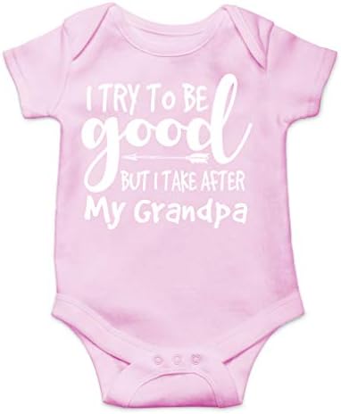 AW Modası İyi Olmaya Çalışıyorum Ama Büyükbabamın Peşinden Gidiyorum - Büyükbabamın Yardımcısı-Sevimli Tek Parça Bebek Bebek Tulumu
