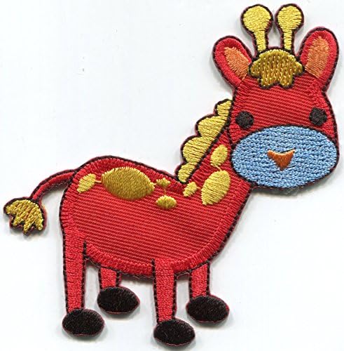 Bebek Zürafa kırmızı İşlemeli Aplike Demir-on Patch S-1468