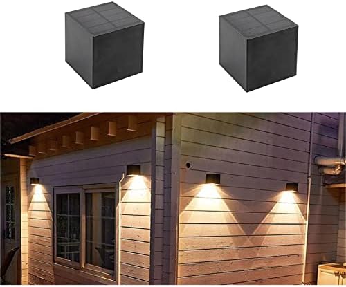 ASLİDECOR güneş çit ışıkları 2 modları ile sıcak beyaz / RGB, 2 Paket Led Güneş Duvar Lambaları Açık Su Geçirmez Güverte, Adım, Yard,