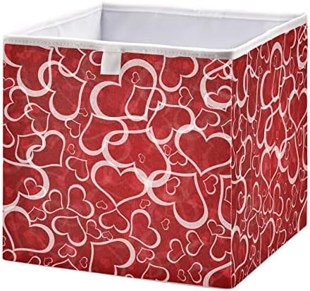 CaTaKu Aşk Sevgililer Kalpler eşya kutuları Raflar için 11 inç Kumaş saklama Sepetleri Dekoratif Büyük dolap düzenleyicileri Düzenlemek