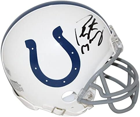Peyton Manning İmzalı Indianapolis Colts 04-19 Mini Kask FANI 32327-İmzalı NFL Mini Kasklar