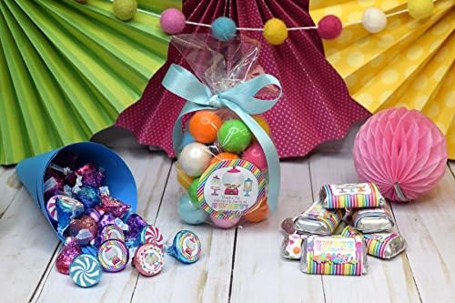Tatlı Shoppe Şeker Dükkanı Doğum Günü Partisi Sticker Paket Kiti-429 adet!! İyilik ve Güzellik Çantaları için 60 adet 2 Daire Çıkartma,