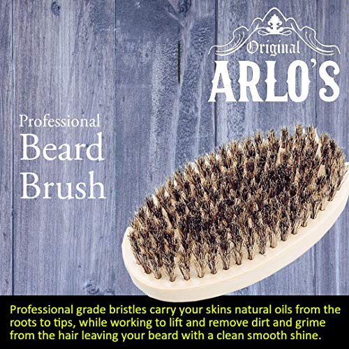 Arlo's 6-PC Erkek Sakal tımar seti Nane ve Pro Büyüme Hint Sakal Yağları, Sakal Fırçası, sakal tarağı, Makas ve Taşıma Çantası
