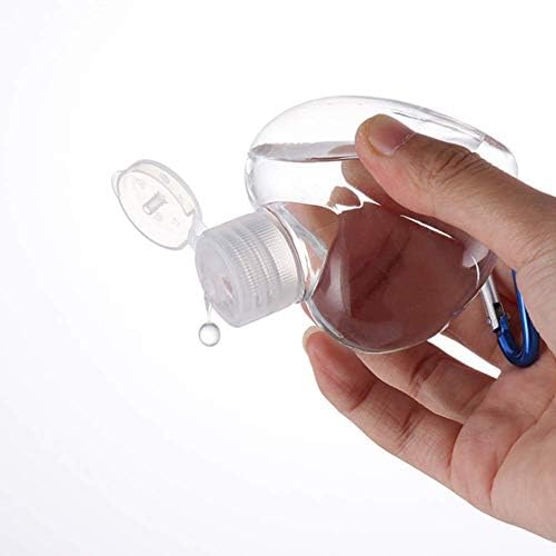 esowemsn 2 adet Plastik Kalp şeklinde Anahtarlık Şişeleri Boş El Yıkama Şişeleri 50 ml/2 oz Doldurulabilir Sızdırmaz Plastik Şeffaf