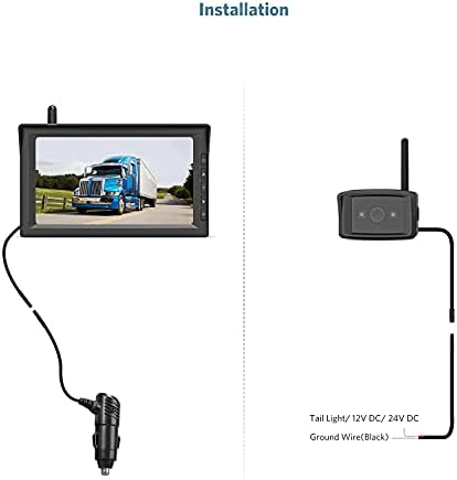 RV Kamyon araç römorku Pickup Van için kablosuz geri görüş kamerası, 7 HD monitör bölünmüş ekran, IR Gece Görüş su geçirmez geri görüş