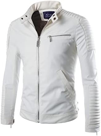 ADSSDQ Erkek Deri Ceketler, koşu Uzun Kollu Palto Erkekler Rahat Artı Boyutu Kış Slim Fit Ceket Katı Faux