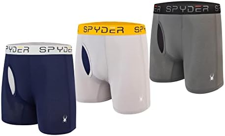 Spyder Performans Mesh Erkek Boxer Külot Spor İç Çamaşırı 3 Paket / Fly Front