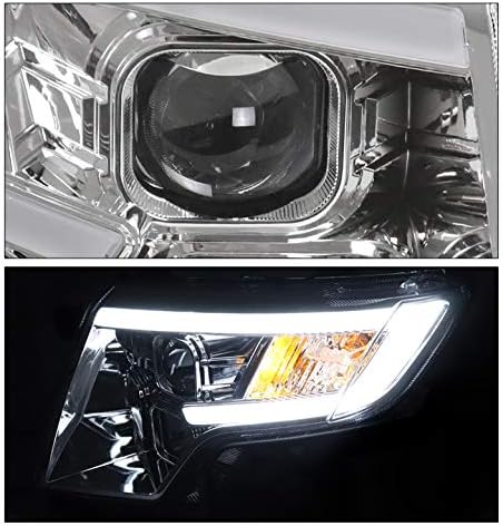 ZMAUTOPARTS LED Tüp Projektör Farlar Farlar Krom w / 6.25 Beyaz LED DRL ile Uyumlu 2007-2010 Ford Kenar