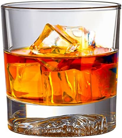 HAUNİO Viski Bardağı 4'lü Set, Kartal Desenli 10 Oz Eski Moda Kristal Viski Bardağı, Viski, Burbon, Likör, Konyak ve Kokteyller için