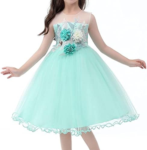 KAGAYD Elbise Toddler Kız Elbise Düğün Prenses Parti Akşam Resmi Dans Elbisesi Kız Elbise Düğün Pageant Elbise (Pembe, 9-10 Yıl)