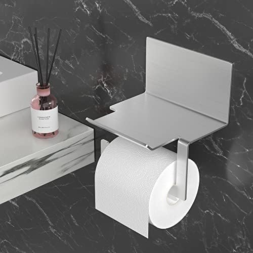 Oukımly Yapışkanlı rulo kağıt havlu tutucu Telefon Raflı-rulo kağıt havlu rulo tutucu SUS304 Paslanmaz Çelik, banyo için rulo kağıt