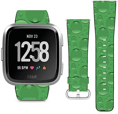 Fitbit Versa,Versa 2, Versa SE, Versa Lite ile uyumlu - Erkekler ve Kadınlar için Yedek Deri Bileklik saat kayışı Kayış Bilezik-Yeşil