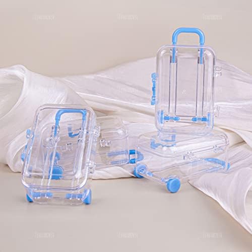 AUEAR, 12 Paket Mini Plastik Seyahat Bavul Bagaj düğün için şeker Kutusu Parti Dekorasyon Mavi