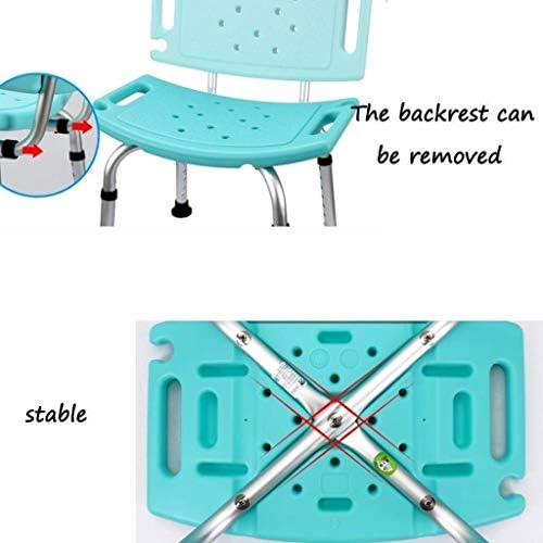 KNOXC Banyo Tabureleri, Banyo Sandalyesi Duş Sandalyesi Banyo Taburesi Banyo Oturağı Ayarlanabilir Yükseklik Hafif Alüminyum Alüminyum