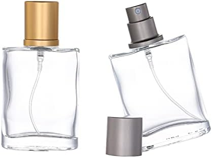Ysljsm 2'li Paket 30ml Şeffaf Cam Parfüm Şişeleri, Doldurulabilir Parfüm Sprey Şişesi, Parfüm Dispenseri, Boş Parfüm Şişesi, Altın
