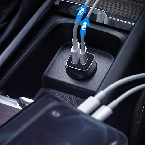 Araba şarjı USB Tip-C, 36 W 2-Port Hızlı şarj adaptörü ile Fantezi Satın Alma PD3. 0 ve QC3.0 Hızlı USB araba şarjı adaptörü Mini